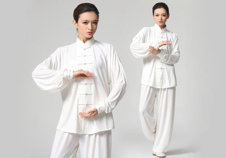 Tai Chi Clothing Set Casual Style White Detail image